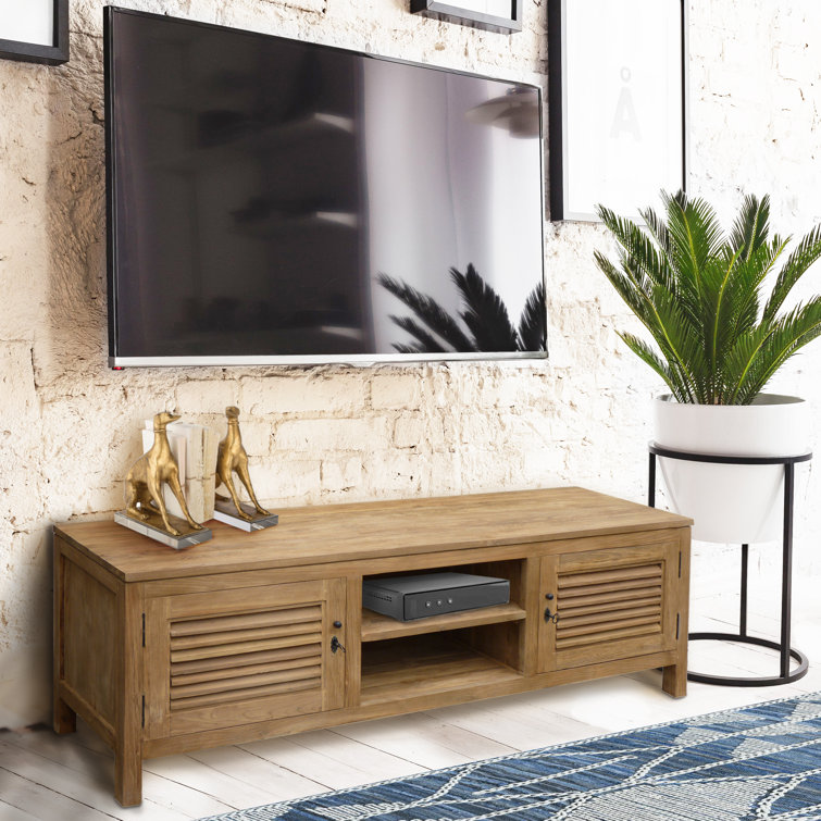 Teak wood 2024 media console